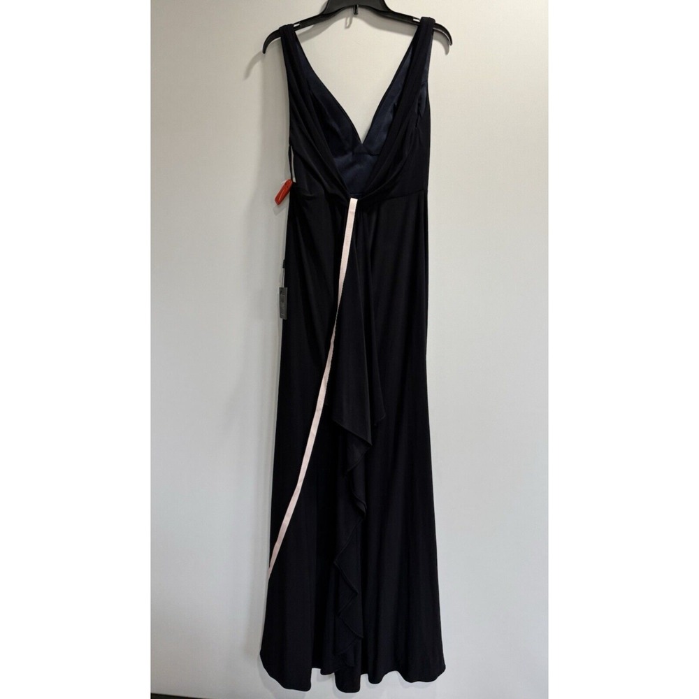 Mac Duggal IEENA Midnight Blue Sleeveless V Neck Jersey Gown 12336 Size 4 $298 - Picture 5 of 8